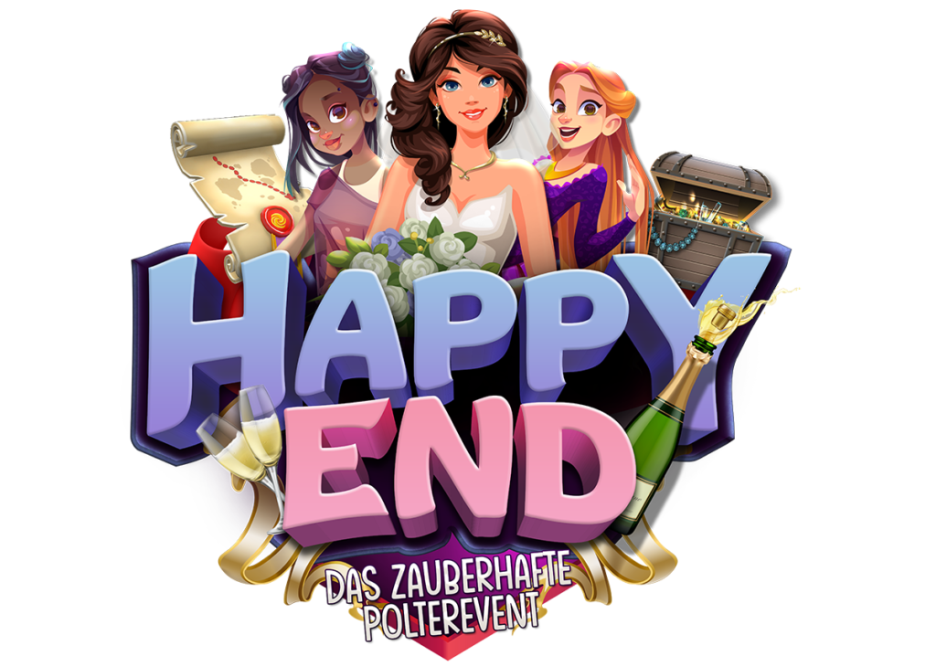 Logo des Outdoor Escape Room Events: Happy End» das zauberhafte Polterevent
