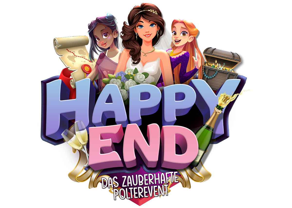 Logo des Outdoor Escape Room Events: Happy End» das zauberhafte Polterevent